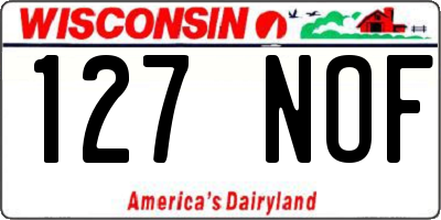 WI license plate 127NOF