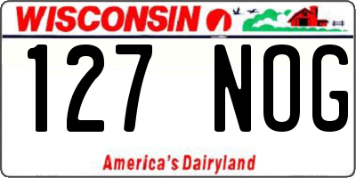 WI license plate 127NOG