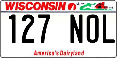 WI license plate 127NOL