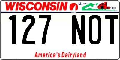 WI license plate 127NOT