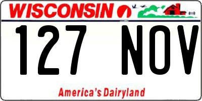 WI license plate 127NOV