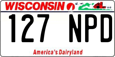 WI license plate 127NPD