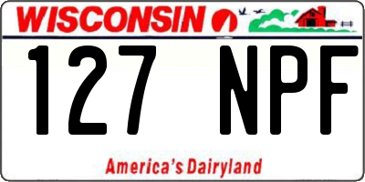 WI license plate 127NPF