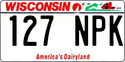 WI license plate 127NPK