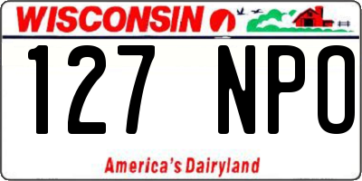 WI license plate 127NPO