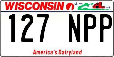 WI license plate 127NPP