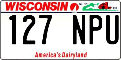 WI license plate 127NPU