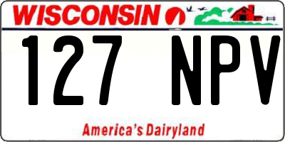 WI license plate 127NPV