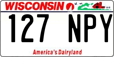 WI license plate 127NPY