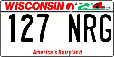 WI license plate 127NRG