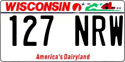 WI license plate 127NRW