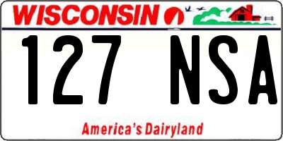 WI license plate 127NSA