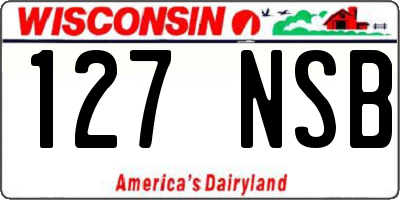 WI license plate 127NSB
