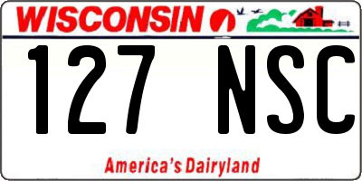 WI license plate 127NSC