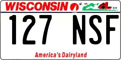 WI license plate 127NSF