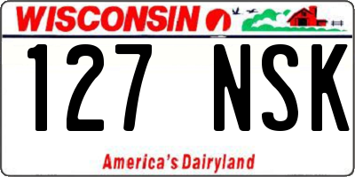 WI license plate 127NSK