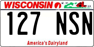 WI license plate 127NSN
