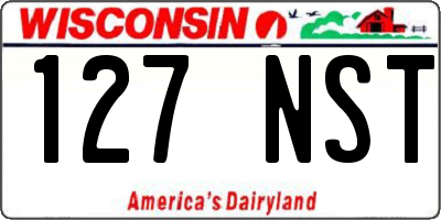 WI license plate 127NST