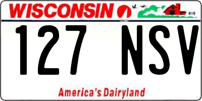 WI license plate 127NSV