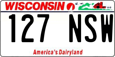 WI license plate 127NSW