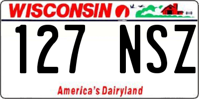 WI license plate 127NSZ