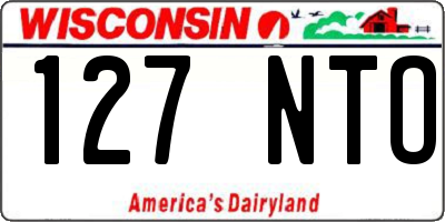 WI license plate 127NTO
