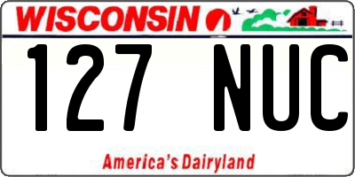 WI license plate 127NUC