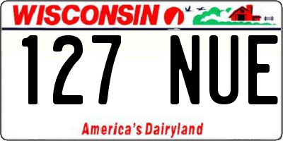 WI license plate 127NUE