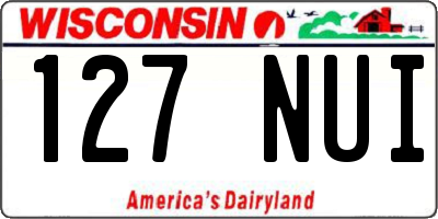 WI license plate 127NUI