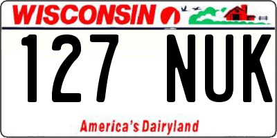 WI license plate 127NUK
