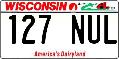 WI license plate 127NUL
