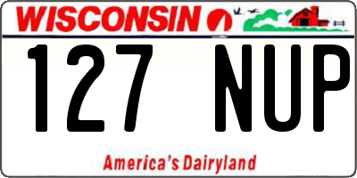 WI license plate 127NUP