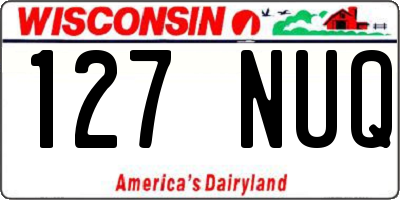 WI license plate 127NUQ