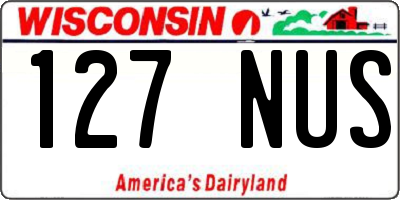 WI license plate 127NUS