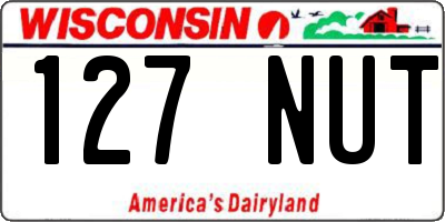 WI license plate 127NUT