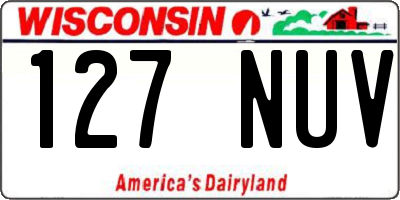 WI license plate 127NUV