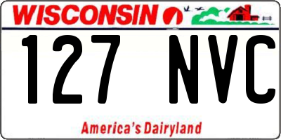 WI license plate 127NVC