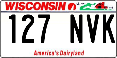 WI license plate 127NVK