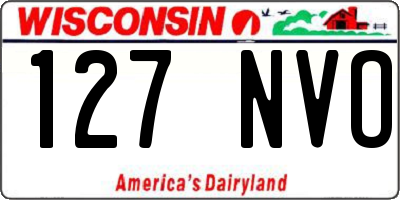 WI license plate 127NVO