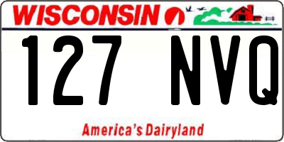 WI license plate 127NVQ
