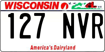 WI license plate 127NVR