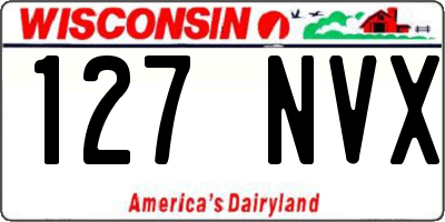WI license plate 127NVX
