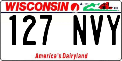 WI license plate 127NVY