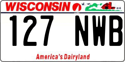 WI license plate 127NWB