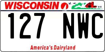 WI license plate 127NWC