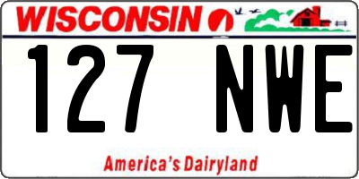 WI license plate 127NWE