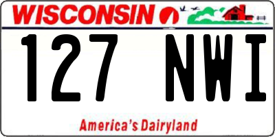 WI license plate 127NWI