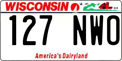 WI license plate 127NWO