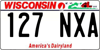 WI license plate 127NXA