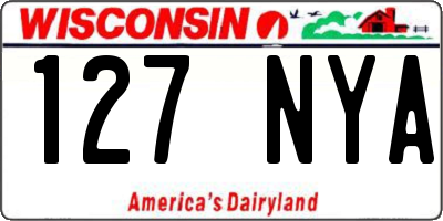 WI license plate 127NYA